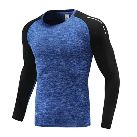 Maglia a Compressione Sportiva Uomo e Bambini Manica Lunga Asciugatura Rapida Fitness Riflettente Poliestere Spandex Allenamento Palestra