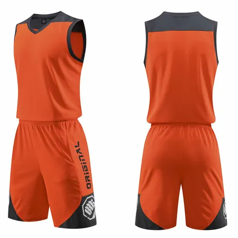 Polyester Basketball Jersey Set Breathable Quick Dry Sleeveless Top And Shorts Sports Suit For Adult And Kids Team Training