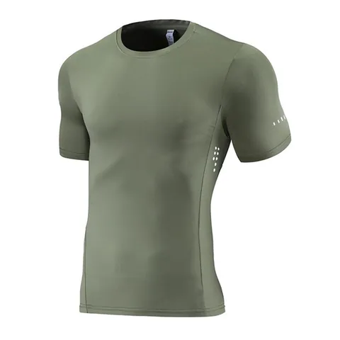 Men's Sport T-Shirt Polyester Spandex Milk Silk Breathable Quick Dry Tight Fit Fitness Gym Training Short Sleeve Top