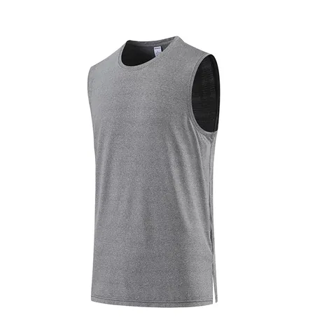 Men's Sports Tank Top Sleeveless Quick Dry Mesh Vest Breathable Fitness Training Shirt Solid Color Round Neck Top For Running Workout Gym Wear