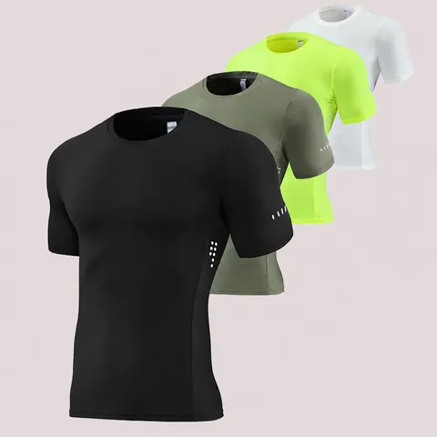 Men's Sport T-Shirt Polyester Spandex Milk Silk Breathable Quick Dry Tight Fit Fitness Gym Training Short Sleeve Top