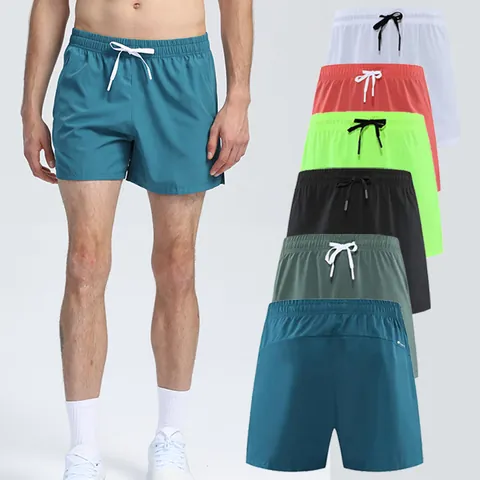 Unisex Quick Dry Running Shorts Lightweight Elastic Waist Sports Shorts With Drawstring For Fitness Training Gym Bottoms