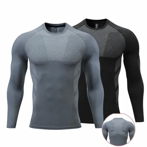 Men's Kids' Long Sleeve Compression Shirt Quick Dry Sports Gym Fitness Muscle Tight T-Shirt Geometric Printed Workout Top