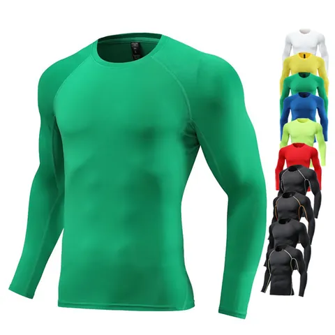 Men Women Kids Long Sleeve Quick Dry Compression Top Round Neck Sports Base Layer Fitness Training Basketball Undershirt