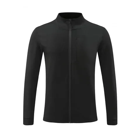 Men Sport Full Zip Jacket Stand Collar Running Fitness Coat Lightweight Polyester Spandex Outdoor Casual Jacket Top