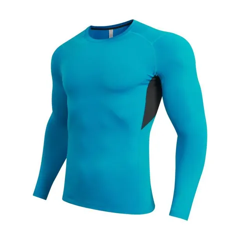 Men's Quick Dry Long Sleeve Compression Shirt Breathable Sports Training Top Fitness Running Gym Workout Tight Tee