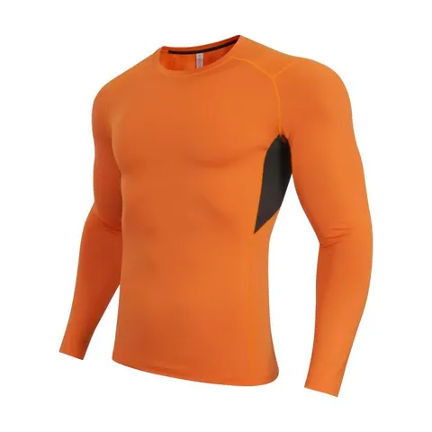 Men's Quick Dry Long Sleeve Compression Shirt Breathable Sports Training Top Fitness Running Gym Workout Tight Tee