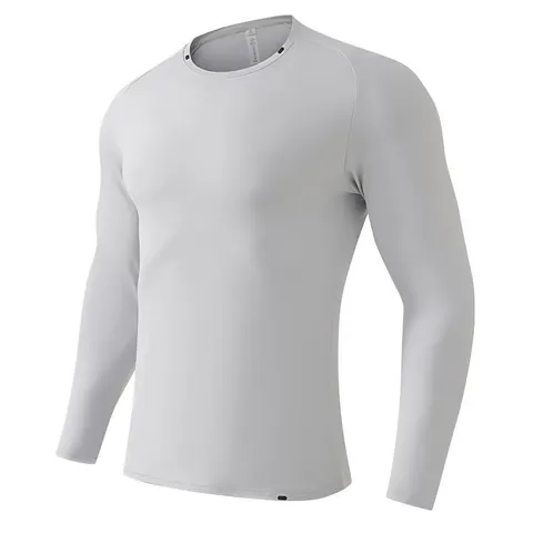 Men Quick Dry Long Sleeve Sport T-Shirt Brushed Fleece Running Fitness Gym Top Breathable High Elastic Raglan Sleeve Training Wear