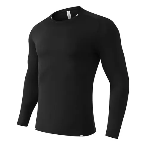 Men Quick Dry Long Sleeve Sport T-Shirt Brushed Fleece Running Fitness Gym Top Breathable High Elastic Raglan Sleeve Training Wear
