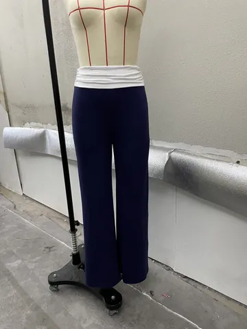 Women High Waist Color Block Yoga Pants Casual Patchwork Wide Leg Harem Pants Comfortable Sporty Polyester Spandex Bottoms