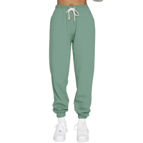 Women Fleece Lined Sweatpants High Waisted Drawstring Joggers Loose Fit Harem Pants Winter Warm Casual Activewear Bottom