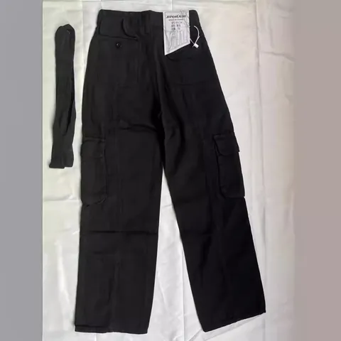 Women's Vintage Cargo Pants Retro Loose Wide Leg Straight Cotton Blend Multi-Pocket High Waist Streetwear Trousers