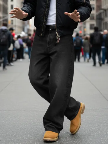 Men Vintage Washed Wide Leg Jeans Loose Fit Curved Cut Baggy Straight Denim Pants Streetwear Hip Hop Casual Trousers For Men