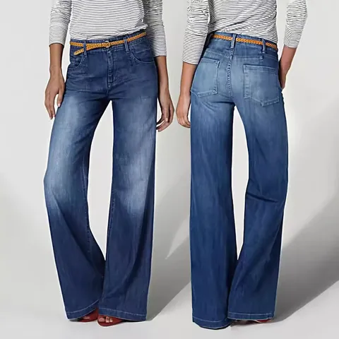 Pantalones Vaqueros de Mezclilla de Algodón Lavado Vintage para Mujer Pierna Recta Cintura Alta Streetwear Gótico Casual