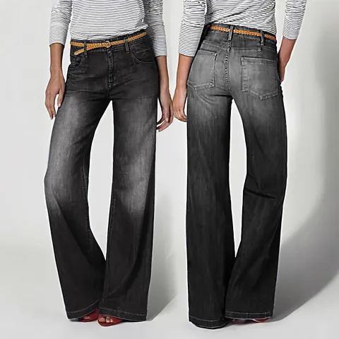 Pantalones Vaqueros de Mezclilla de Algodón Lavado Vintage para Mujer Pierna Recta Cintura Alta Streetwear Gótico Casual