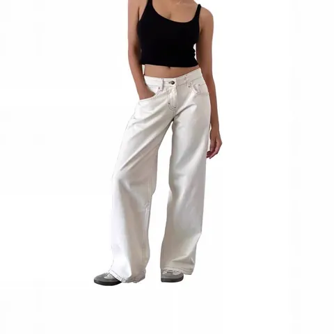American Retro Low Waist Straight Leg Jeans For Women Streetwear Wide Leg Washed Non-Stretch Denim Pants Bottoms