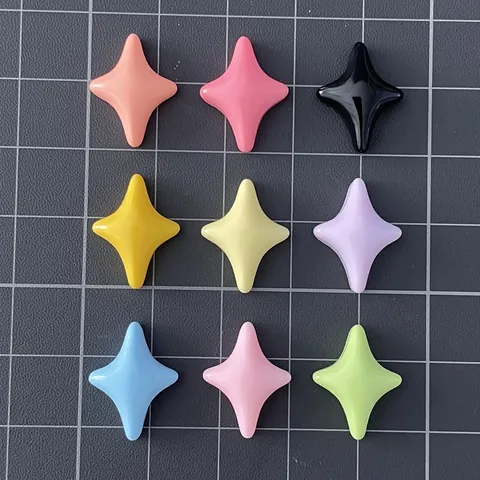 Four Pointed Star Mini Resin Charms Colorful DIY Jewelry Making Findings Nail Art Accessories Craft Decoration