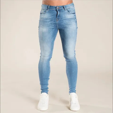 Men's Skinny Ripped Jeans Distressed Slim Fit Denim Pants Fashion Washed Small Foot Long Trousers For Men Streetwear