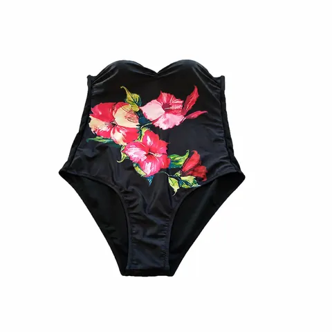 Damen Sexy Übergröße Einteiliger Badeanzug Push Up Bedruckt Tropische Blumen Beachwear Schlankheits-Monokini Für Den Urlaub