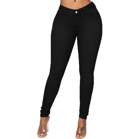 Jeans Skinny Slim Taille Haute pour Femmes Pantalons Crayon en Denim Extensible Bas Décontractés Lavés Noir Gris Bleu Vêtements Grande Taille