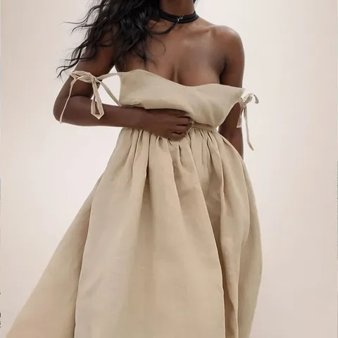 Women Backless Elegant V-Neck High Waist Spaghetti Strap Maxi Dress Sexy Summer Beach Party Pleated A-Line Long Dress