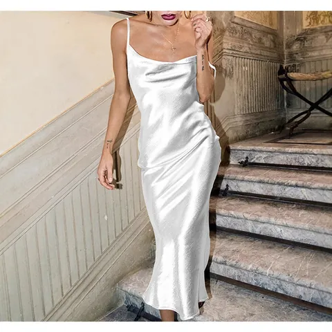 Women Sexy Backless Camisole Mermaid Dress Summer Nightclub Party Lace-up Solid Color Maxi Dress Elegant Polyester Evening Gown