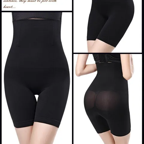 Pantaloncini Contenitivi Donna a Vita Alta Senza Cuciture Controllo Pancia Solleva Glutei Modellante Post Parto Slip Dimagranti Nylon Nudo Nero