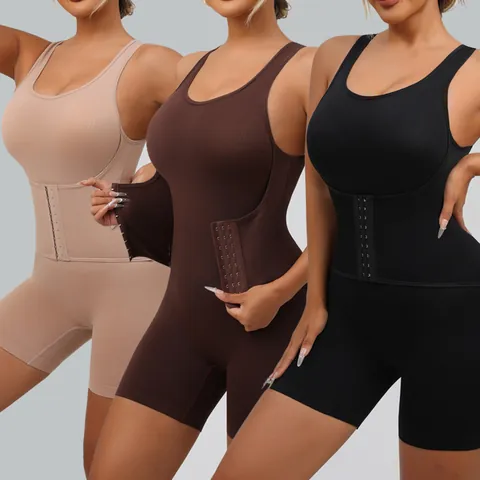 Women Seamless Shapewear Bodysuit Tummy Control Waist Trainer Open Back Jumpsuit Butt Lifter Body Shaper Shaperwear For Women