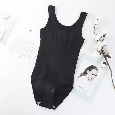 Seamless Women Shapewear Bodysuit Nylon Tummy Control Butt Lifter Waist Trainer Slimming Shaper With Wide Straps Open Crotch