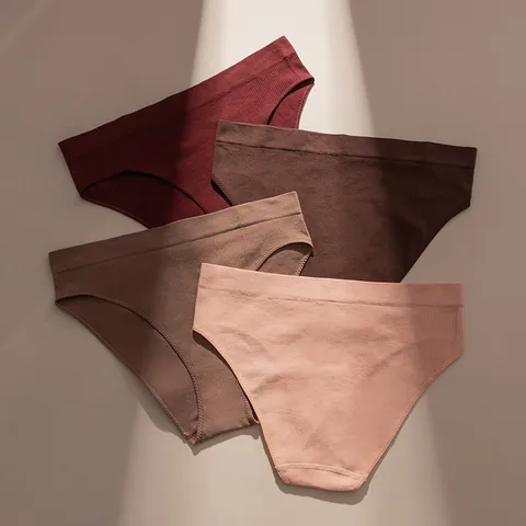 Women Ribbed Breathable Cotton Crotch Panties Low Waist Plus Size Sexy Hip Lifting Sporty Briefs Nylon Spandex Underwear