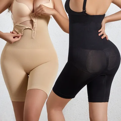 Women High Waist Shapewear Tummy Control Butt Lifter Panties Front Hooks Seamless Body Shaper Slimming Underwear With Steel Bones