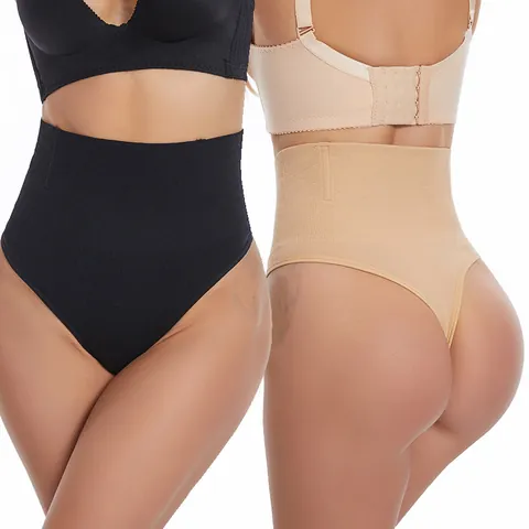 Seamless High Waist Tummy Control Thong For Women Butt Lift Shapewear Nylon Breathable Body Shaper Panties Slimming Bottom