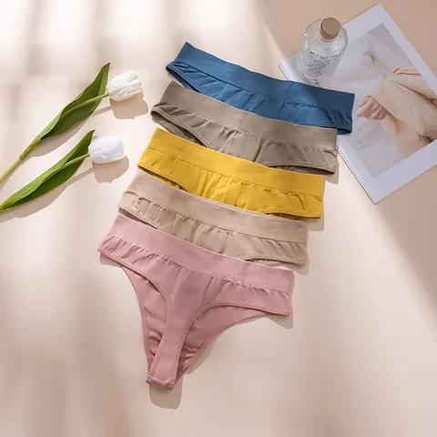 Women Seamless Thong Sexy Nylon Breathable Low Rise T-Back Panties Ribbed Sport Underwear Everyday Soft Comfortable Lingerie