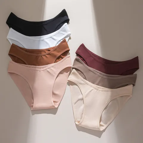 Mutandine da Donna a Vita Media a Coste Sexy Senza Cuciture Slip Sportivi Con Fodera in Cotone Traspirante Morbida Lingerie in Maglia