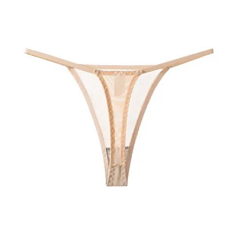 Women Sexy Transparent Mesh Thong Low Waist G-String Breathable Seamless Thin Strap Panties Underwear Plus Size European Style