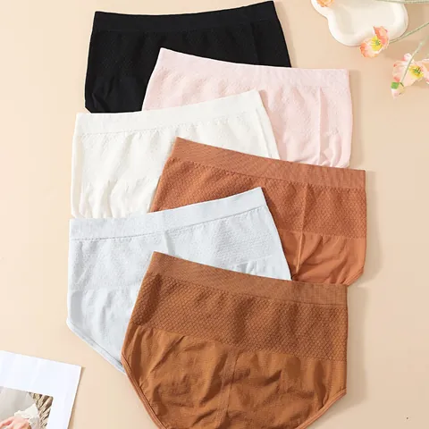 Women High Waist Seamless Panties 3D Honeycomb Belly Control Briefs Butt Lifting Breathable Nylon Knitted Plus Size Bottom
