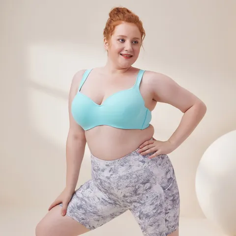 Women's Seamless Plus Size Bra Full Cup Push Up Nylon Underwear With Cotton Lining Side Support Anti-Sagging Brassiere