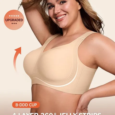 Supportive Wireless Push Up Bra For Women Full Coverage Seamless Plus Size Supportive Bra Comfortable Soft Non-Wired Top