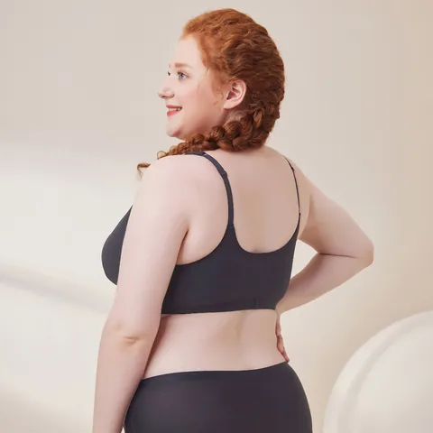 Women Plus Size Cotton Wire-Free Bra Front Closure Gather Adjustable Push Up Breathable Comfortable Soft Lingerie For Women