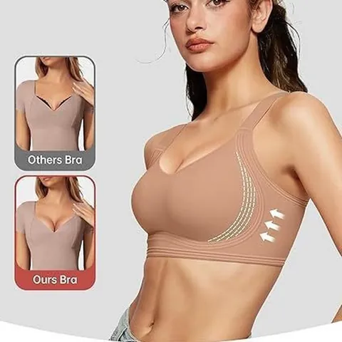 Women Seamless Wireless Bra Push Up Comfortable Breathable Plus Size Wide Shoulder Straps Everyday Lingerie Top