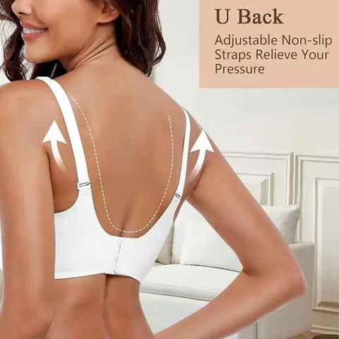 Women Plus Size Seamless Bra Jelly Wavy Edge Wire Free Push Up Bra Soft Support Lingerie Comfortable Thin Mold Cup Underwear