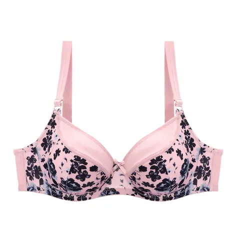 Women's Sexy Lace Floral Printed Minimizer Bra Ultra-thin Full Cup Lingerie Plus Size Nylon Spandex Underwear Top