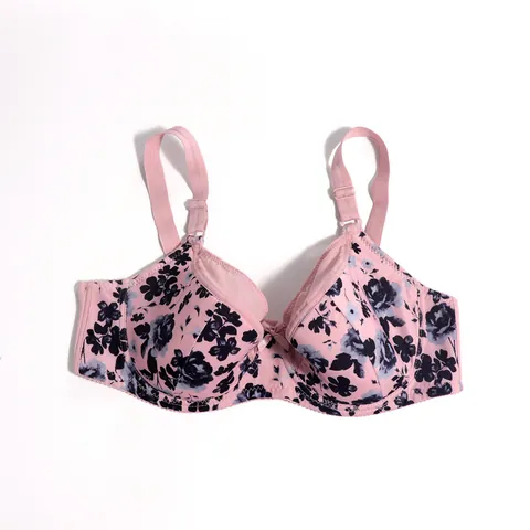 Women's Sexy Lace Floral Printed Minimizer Bra Ultra-thin Full Cup Lingerie Plus Size Nylon Spandex Underwear Top