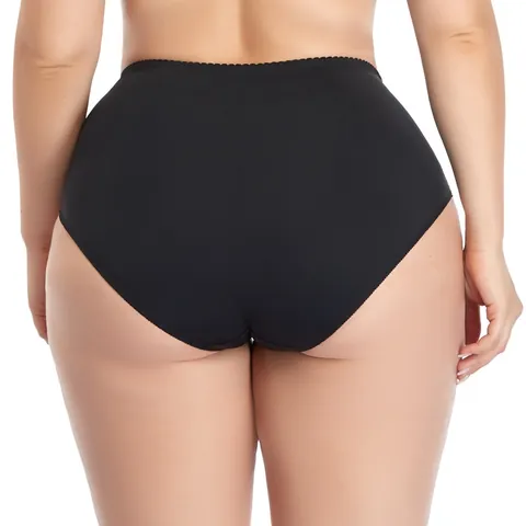 Women Plus Size Seamless Panties Mid Waist Lace Breathable Briefs Comfortable Stretch Floral Underwear Butt Lifting Lingerie