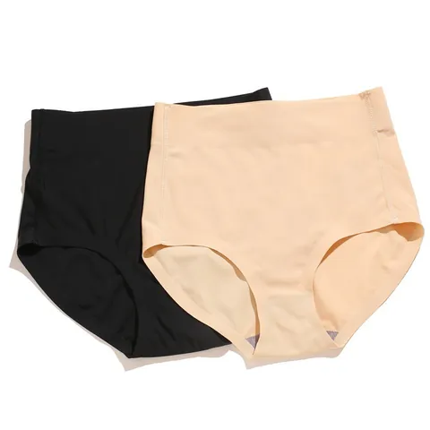 Women's Seamless One-Piece Shaping Briefs Solid Color Smooth Low Waist Panties Breathable Invisible Underwear Cotton Crotch