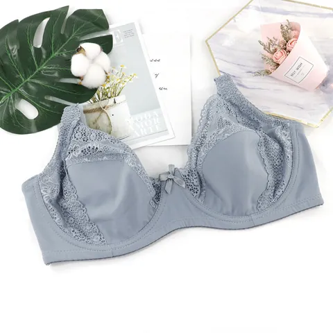 Damen Sexy Spitze BH Dünne Vorgeformte Schale Push Up Bügel Lingerie Bequem Atmungsaktiv Drei Reihen Rückenverschluss Schleife BH