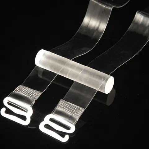 Women Adjustable Invisible Transparent Frosted TPU Bra Straps Clear Replacement Lingerie Straps For Off-Shoulder Dress Daily Accessory