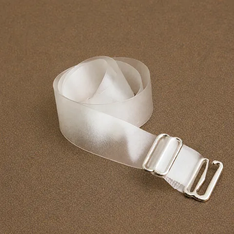 Women Silicone Frosted Transparent Invisible Bra Straps High Elastic Non Slip Bra Straps With Metal Buckle Adjustable Lingerie Accessories