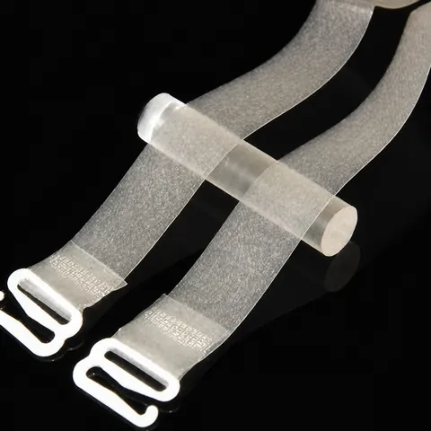 Women Adjustable Invisible Transparent Frosted TPU Bra Straps Clear Replacement Lingerie Straps For Off-Shoulder Dress Daily Accessory