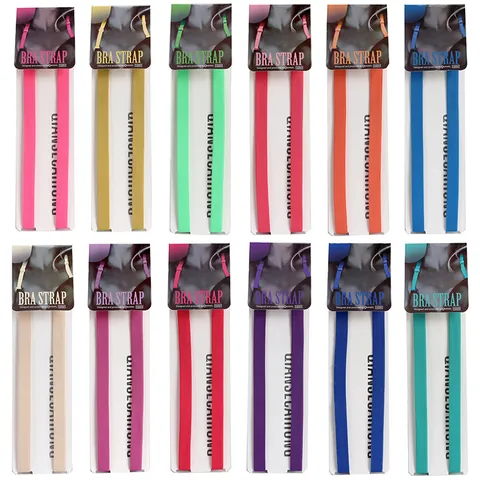Women Adjustable Candy Color Non Slip Bra Straps Elastic High Stretch Polyester Replacement Shoulder Straps For Lingerie Accessories Comfort Bra Straps